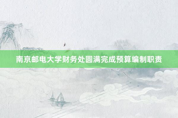 南京邮电大学财务处圆满完成预算编制职责