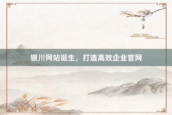银川网站诞生，打造高效企业官网